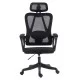 ΚΑΡΕΚΛΑ ΓΡΑΦΕΙΟΥ FRANTIC HM1224.01 ΜΑΥΡO MESH & ΠΟΛΥΠΡΟΠΥΛΕΝΙΟ 60x60x134Υεκ