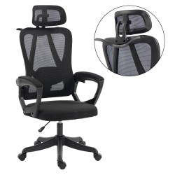 ΚΑΡΕΚΛΑ ΓΡΑΦΕΙΟΥ FRANTIC HM1224.01 ΜΑΥΡO MESH & ΠΟΛΥΠΡΟΠΥΛΕΝΙΟ 60x60x134Υεκ