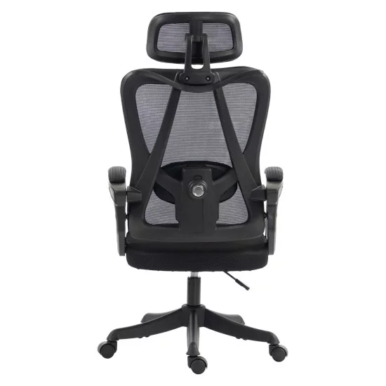 ΚΑΡΕΚΛΑ ΓΡΑΦΕΙΟΥ FRANTIC HM1224.01 ΜΑΥΡO MESH & ΠΟΛΥΠΡΟΠΥΛΕΝΙΟ 60x60x134Υεκ