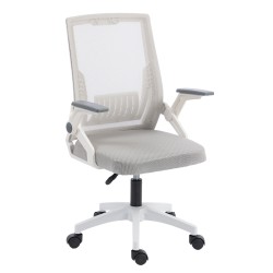 ΚΑΡΕΚΛΑ ΓΡΑΦΕΙΟΥ ZENITH HM1225.02 ΛΕΥΚΟ PP--ΑΝΟΙΧΤΟ ΓΚΡΙ MESH 60x60x92-100Υεκ