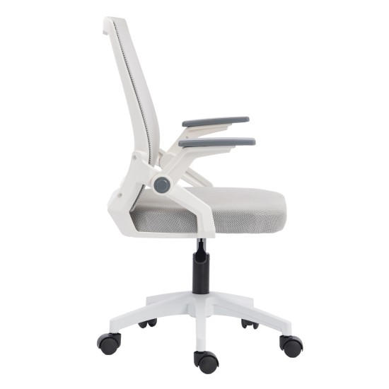 ΚΑΡΕΚΛΑ ΓΡΑΦΕΙΟΥ ZENITH HM1225.02 ΛΕΥΚΟ PP--ΑΝΟΙΧΤΟ ΓΚΡΙ MESH 60x60x92-100Υεκ