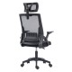 ΚΑΡΕΚΛΑ ΓΡΑΦΕΙΟΥ MATRON HM1226.01 ΜΑΥΡO PP & MESH ΥΦΑΣΜΑ 47x47x128Υεκ