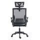 ΚΑΡΕΚΛΑ ΓΡΑΦΕΙΟΥ MATRON HM1226.01 ΜΑΥΡO PP & MESH ΥΦΑΣΜΑ 47x47x128Υεκ