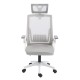 ΚΑΡΕΚΛΑ ΓΡΑΦΕΙΟΥ MATRON HM1226.02 ΛΕΥΚΟ PP--ΑΝΟΙΧΤΟ ΓΚΡΙ MESH 47x47x128Υεκ