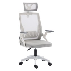 ΚΑΡΕΚΛΑ ΓΡΑΦΕΙΟΥ MATRON HM1226.02 ΛΕΥΚΟ PP--ΑΝΟΙΧΤΟ ΓΚΡΙ MESH 47x47x128Υεκ