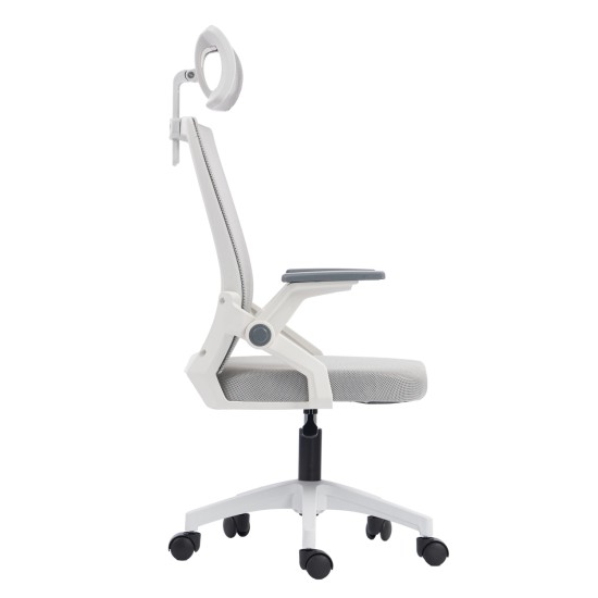 ΚΑΡΕΚΛΑ ΓΡΑΦΕΙΟΥ MATRON HM1226.02 ΛΕΥΚΟ PP--ΑΝΟΙΧΤΟ ΓΚΡΙ MESH 47x47x128Υεκ
