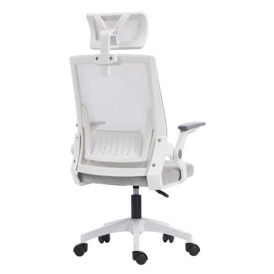 ΚΑΡΕΚΛΑ ΓΡΑΦΕΙΟΥ MATRON HM1226.02 ΛΕΥΚΟ PP--ΑΝΟΙΧΤΟ ΓΚΡΙ MESH 47x47x128Υεκ