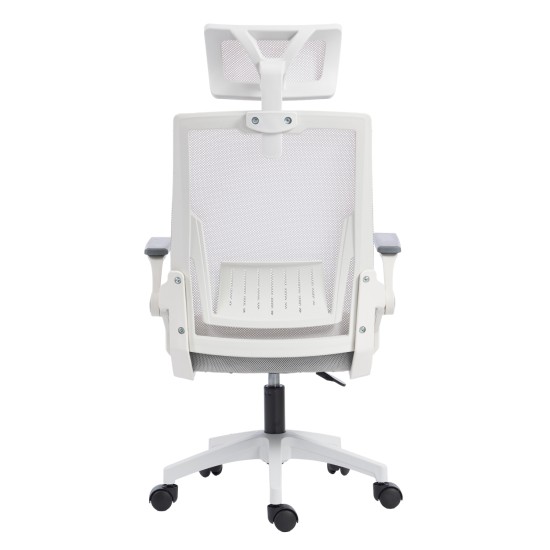 ΚΑΡΕΚΛΑ ΓΡΑΦΕΙΟΥ MATRON HM1226.02 ΛΕΥΚΟ PP--ΑΝΟΙΧΤΟ ΓΚΡΙ MESH 47x47x128Υεκ