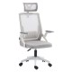 ΚΑΡΕΚΛΑ ΓΡΑΦΕΙΟΥ MATRON HM1226.02 ΛΕΥΚΟ PP--ΑΝΟΙΧΤΟ ΓΚΡΙ MESH 47x47x128Υεκ