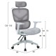 ΚΑΡΕΚΛΑ ΓΡΑΦΕΙΟΥ APEX HM1227.02 ΛΕΥΚΟ PP--ΑΝΟΙΧΤΟ ΓΚΡΙ MESH 68x68x120-130Υεκ