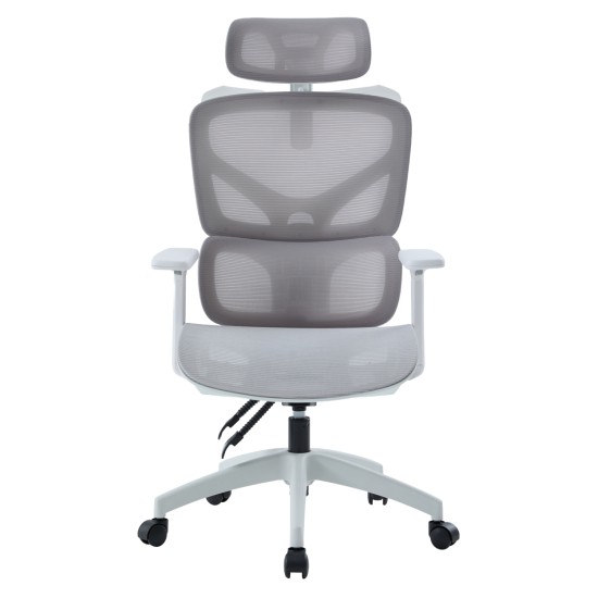 ΚΑΡΕΚΛΑ ΓΡΑΦΕΙΟΥ APEX HM1227.02 ΛΕΥΚΟ PP--ΑΝΟΙΧΤΟ ΓΚΡΙ MESH 68x68x120-130Υεκ