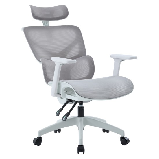 ΚΑΡΕΚΛΑ ΓΡΑΦΕΙΟΥ APEX HM1227.02 ΛΕΥΚΟ PP--ΑΝΟΙΧΤΟ ΓΚΡΙ MESH 68x68x120-130Υεκ