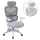 ΚΑΡΕΚΛΑ ΓΡΑΦΕΙΟΥ APEX HM1227.02 ΛΕΥΚΟ PP--ΑΝΟΙΧΤΟ ΓΚΡΙ MESH 68x68x120-130Υεκ