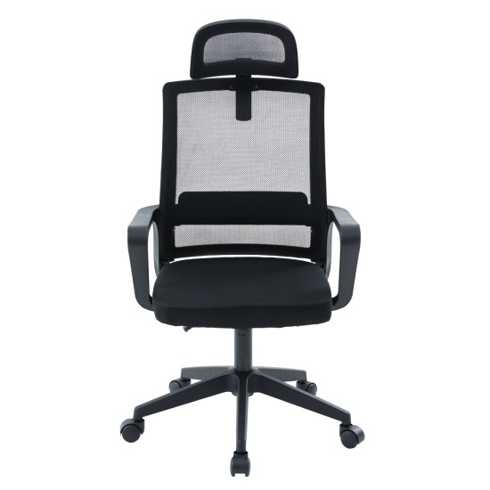 ΚΑΡΕΚΛΑ ΓΡΑΦΕΙΟΥ VELOCITY HM1229.01 ΜΑΥΡO MESH & PP 61x62x123Υεκ