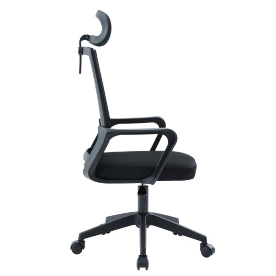 ΚΑΡΕΚΛΑ ΓΡΑΦΕΙΟΥ VELOCITY HM1229.01 ΜΑΥΡO MESH & PP 61x62x123Υεκ