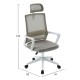 ΚΑΡΕΚΛΑ ΓΡΑΦΕΙΟΥ VELOCITY HM1229.02 ΛΕΥΚΟ PP--ΑΝΟΙΧΤΟ ΓΚΡΙ MESH 61x62x123Υεκ