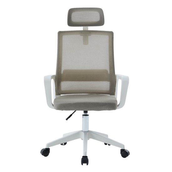 ΚΑΡΕΚΛΑ ΓΡΑΦΕΙΟΥ VELOCITY HM1229.02 ΛΕΥΚΟ PP--ΑΝΟΙΧΤΟ ΓΚΡΙ MESH 61x62x123Υεκ