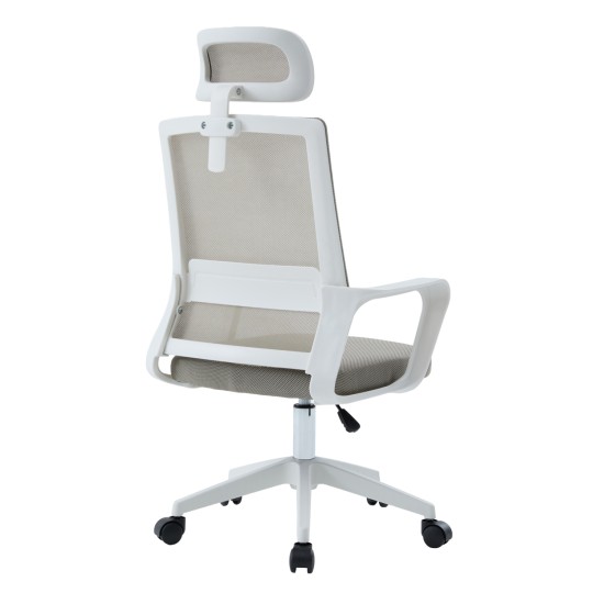 ΚΑΡΕΚΛΑ ΓΡΑΦΕΙΟΥ VELOCITY HM1229.02 ΛΕΥΚΟ PP--ΑΝΟΙΧΤΟ ΓΚΡΙ MESH 61x62x123Υεκ