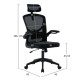 ΚΑΡΕΚΛΑ ΓΡΑΦΕΙΟΥ FLOATER HM1230.01 ΜΑΥΡO MESH & PP 62x62x106-116Υεκ