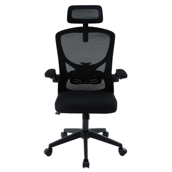 ΚΑΡΕΚΛΑ ΓΡΑΦΕΙΟΥ FLOATER HM1230.01 ΜΑΥΡO MESH & PP 62x62x106-116Υεκ