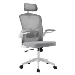ΚΑΡΕΚΛΑ ΓΡΑΦΕΙΟΥ FLOATER HM1230.02 ΛΕΥΚΟ PP--ΑΝΟΙΧΤΟ ΓΚΡΙ MESH 62x62x115-125Υεκ