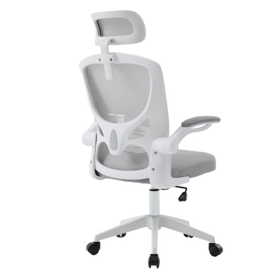 ΚΑΡΕΚΛΑ ΓΡΑΦΕΙΟΥ FLOATER HM1230.02 ΛΕΥΚΟ PP--ΑΝΟΙΧΤΟ ΓΚΡΙ MESH 62x62x106-116Υεκ