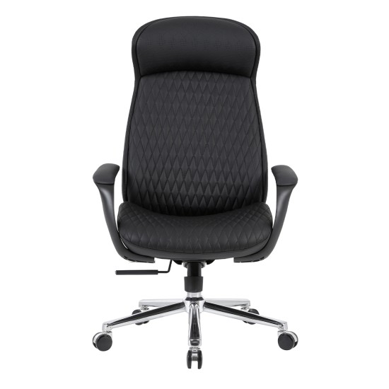 ΚΑΡΕΚΛΑ ΓΡΑΦΕΙΟΥ VELUM HM1233.01 ΜΑΥΡΟ PU--ΒΑΣΗ ΧΡΩΜΙΟΥ 71x69x116-122Υεκ.