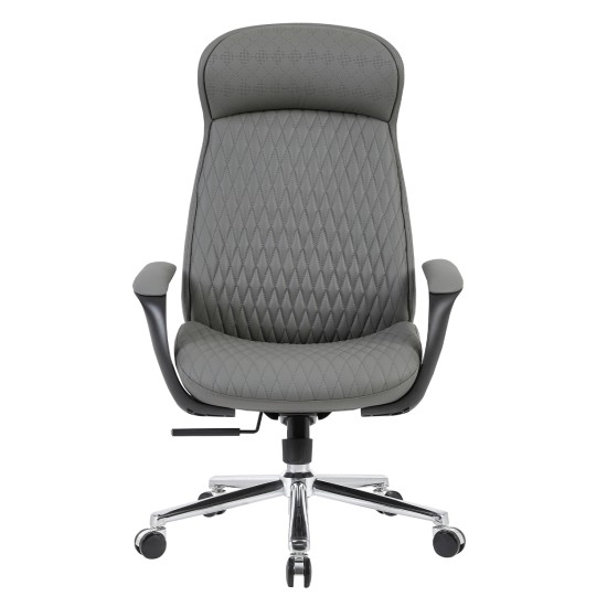 ΚΑΡΕΚΛΑ ΓΡΑΦΕΙΟΥ VELUM HM1233.10 ΓΚΡΙ PU--ΒΑΣΗ ΧΡΩΜΙΟΥ 71x69x116-122Υεκ.