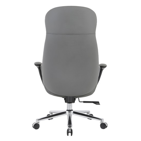 ΚΑΡΕΚΛΑ ΓΡΑΦΕΙΟΥ VELUM HM1233.10 ΓΚΡΙ PU--ΒΑΣΗ ΧΡΩΜΙΟΥ 71x69x116-122Υεκ.