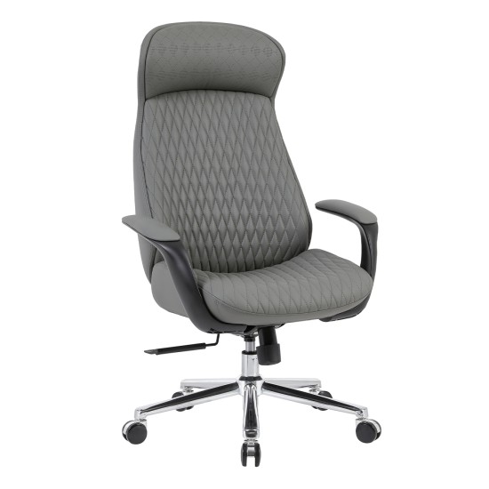 ΚΑΡΕΚΛΑ ΓΡΑΦΕΙΟΥ VELUM HM1233.10 ΓΚΡΙ PU--ΒΑΣΗ ΧΡΩΜΙΟΥ 71x69x116-122Υεκ.