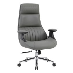 ΚΑΡΕΚΛΑ ΓΡΑΦΕΙΟΥ HM1234.10 ΓΚΡΙ PU--ΒΑΣΗ ΧΡΩΜΙΟΥ 73x70x115-121Υεκ.
