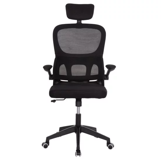 ΚΑΡΕΚΛΑ ΓΡΑΦΕΙΟΥ BASTON HM18236.01 ΜΑΥΡΟ MESH & PP ΣΚΕΛΕΤΟΣ 64x60x117-127Υεκ.