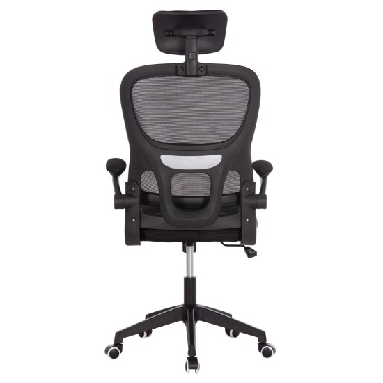 ΚΑΡΕΚΛΑ ΓΡΑΦΕΙΟΥ BASTON HM18236.01 ΜΑΥΡΟ MESH & PP ΣΚΕΛΕΤΟΣ 64x60x117-127Υεκ.