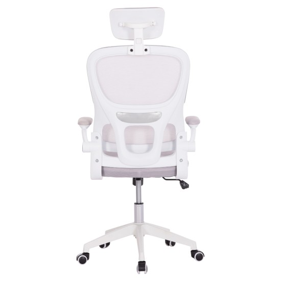 ΚΑΡΕΚΛΑ ΓΡΑΦΕΙΟΥ BASTON HM18236.03 ΓΚΡΙ MESH & ΛΕΥΚΟΣ PP ΣΚΕΛΕΤΟΣ 64x60x127Υεκ.