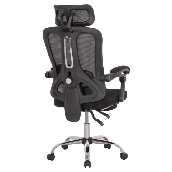 ΚΑΡΕΚΛΑ ΓΡΑΦΕΙΟΥ BARNET HM18258.01 ΜΑΥΡΟ MESH-ΜΑΥΡΟΣ ΣΚΕΛΕΤΟΣ NYLON 61x62x123Υ