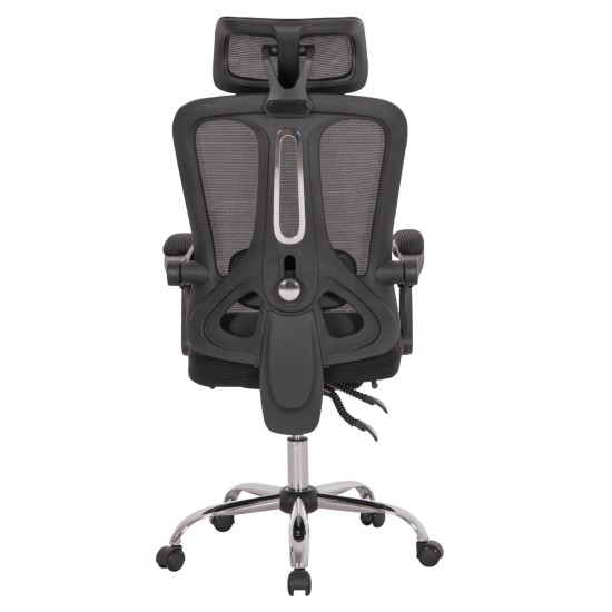 ΚΑΡΕΚΛΑ ΓΡΑΦΕΙΟΥ BARNET HM18258.01 ΜΑΥΡΟ MESH-ΜΑΥΡΟΣ ΣΚΕΛΕΤΟΣ NYLON 61x62x123Υ