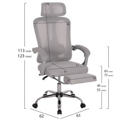 ΚΑΡΕΚΛΑ ΓΡΑΦΕΙΟΥ BARNET HM18258.02 ΓΚΡΙ MESH-ΓΚΡΙ ΣΚΕΛΕΤΟΣ NYLON 61x62x123Υ