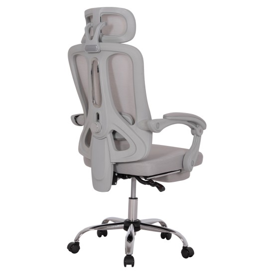 ΚΑΡΕΚΛΑ ΓΡΑΦΕΙΟΥ BARNET HM18258.02 ΓΚΡΙ MESH-ΓΚΡΙ ΣΚΕΛΕΤΟΣ NYLON 61x62x123Υ