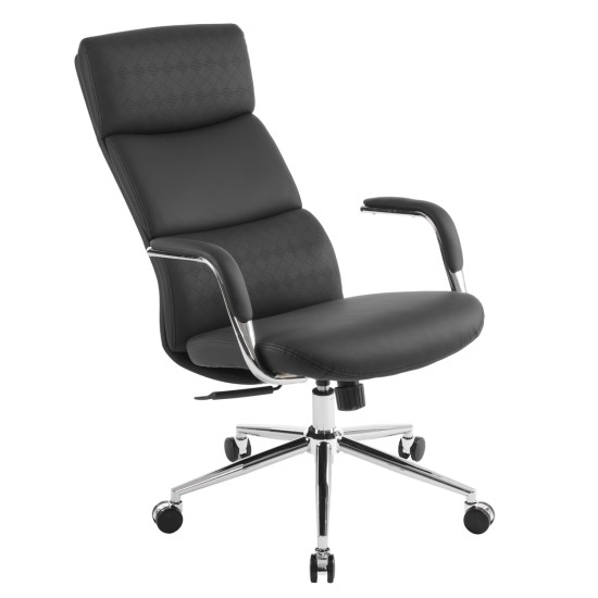 ΚΑΡΕΚΛΑ ΓΡΑΦΕΙΟΥ MEITE HM18353.01 ΜΑΥΡΟ PU ΔΕΡΜΑ--ΒΑΣΗ ΧΡΩΜΙΟΥ 66x71x127Υεκ