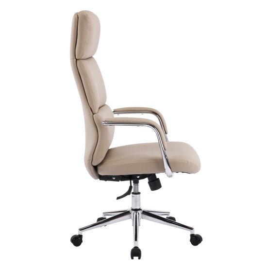 ΚΑΡΕΚΛΑ ΓΡΑΦΕΙΟΥ MEITE HM18353.02 ΜΠΕΖ PU ΔΕΡΜΑ--ΒΑΣΗ ΧΡΩΜΙΟΥ 66x71x127Υεκ