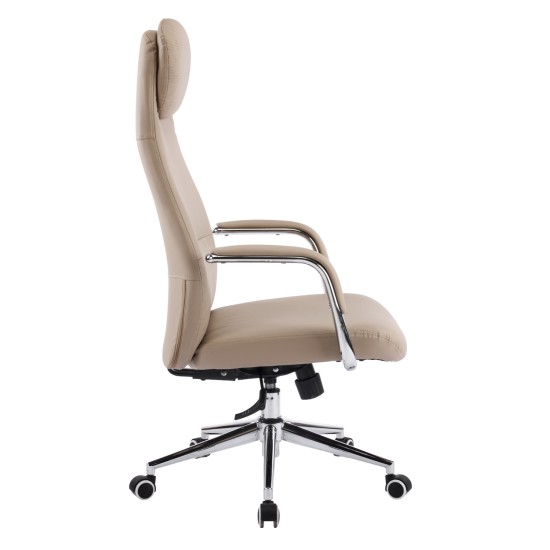 ΚΑΡΕΚΛΑ ΓΡΑΦΕΙΟΥ SONTY HM18354.02 ΜΠΕΖ PU ΔΕΡΜΑ--ΒΑΣΗ ΧΡΩΜΙΟΥ 67x68x125Υεκ