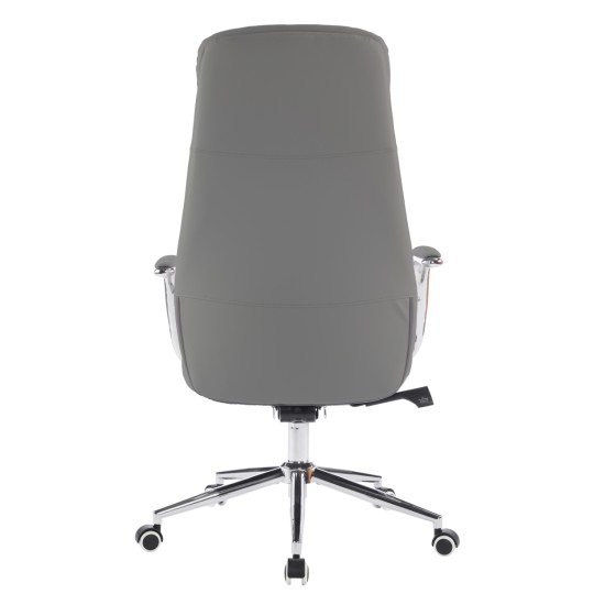 ΚΑΡΕΚΛΑ ΓΡΑΦΕΙΟΥ SONTY HM18354.10 ΑΝΟΙΧΤΟ ΓΚΡΙ PU ΔΕΡΜΑ--ΒΑΣΗ ΧΡΩΜΙΟΥ 67x68x125Υεκ