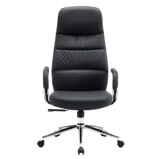 ΚΑΡΕΚΛΑ ΓΡΑΦΕΙΟΥ TEETER HM18355.01 ΜΑΥΡΟ PU ΔΕΡΜΑ--ΒΑΣΗ ΧΡΩΜΙΟΥ 67x66x121Υεκ