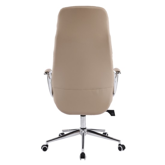 ΚΑΡΕΚΛΑ ΓΡΑΦΕΙΟΥ TEETER HM18355.02 ΜΠΕΖ PU ΔΕΡΜΑ--ΒΑΣΗ ΧΡΩΜΙΟΥ 67x66x121Υεκ