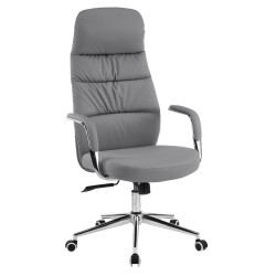 ΚΑΡΕΚΛΑ ΓΡΑΦΕΙΟΥ TEETER HM18355.10 ΓΚΡΙ PU ΔΕΡΜΑ--ΒΑΣΗ ΧΡΩΜΙΟΥ 67x66x121Υεκ
