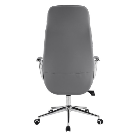 ΚΑΡΕΚΛΑ ΓΡΑΦΕΙΟΥ TEETER HM18355.10 ΓΚΡΙ PU ΔΕΡΜΑ--ΒΑΣΗ ΧΡΩΜΙΟΥ 67x66x121Υεκ