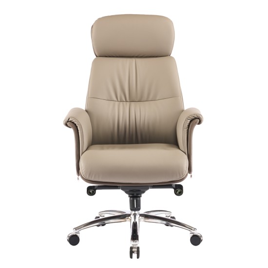 ΚΑΡΕΚΛΑ ΓΡΑΦΕΙΟΥ TOMLIN HM18358.02 ΜΠΕΖ-ΚΑΦΕ PU ΔΕΡΜΑ--ΒΑΣΗ ΧΡΩΜΙΟΥ 72x74x128Υεκ