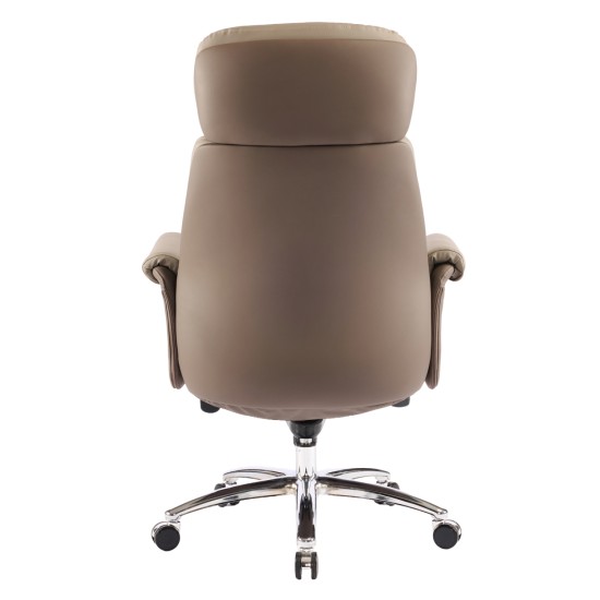 ΚΑΡΕΚΛΑ ΓΡΑΦΕΙΟΥ TOMLIN HM18358.02 ΜΠΕΖ-ΚΑΦΕ PU ΔΕΡΜΑ--ΒΑΣΗ ΧΡΩΜΙΟΥ 72x74x128Υεκ