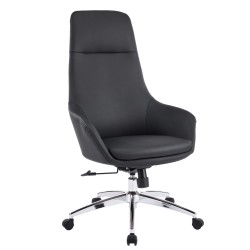 ΚΑΡΕΚΛΑ ΓΡΑΦΕΙΟΥ BEKKER HM18359.01 ΜΑΥΡΟ PU ΔΕΡΜΑ--ΒΑΣΗ ΧΡΩΜΙΟΥ 67x67x126Υεκ