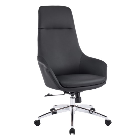 ΚΑΡΕΚΛΑ ΓΡΑΦΕΙΟΥ BEKKER HM18359.01 ΜΑΥΡΟ PU ΔΕΡΜΑ--ΒΑΣΗ ΧΡΩΜΙΟΥ 67x67x126Υεκ